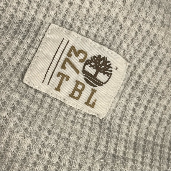 Timberland Tan n Grey Thermal Shirt Mens Large Long Sleeve Waffle Knit *stained* - Picture 8 of 9